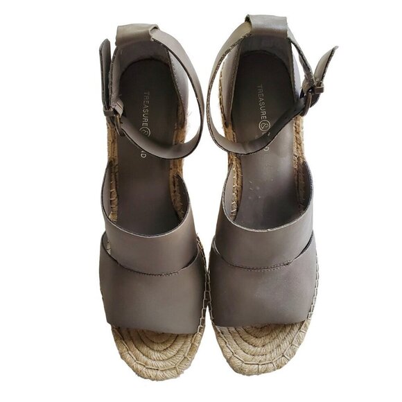 Treasure & Bond Sannibel High Heel Espadrille Platform Wedges Taupe Gray Size 10 - Picture 6 of 15